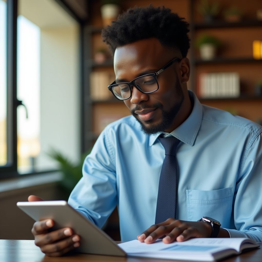 Person managing daily budget on tablet